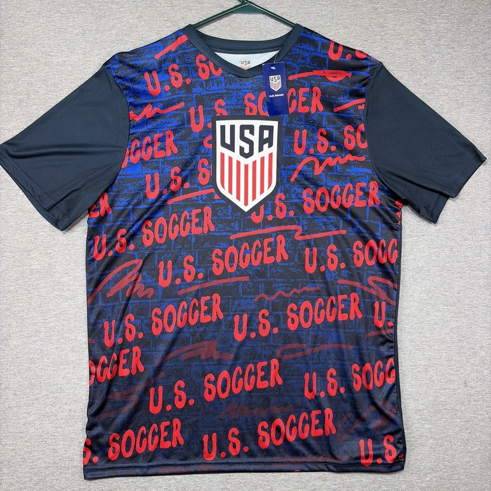 USA Soccer Graphic Jersey Men's L U.S. Soccer Shield Shirt New FIFA World Cup
